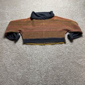 Free People Catch A Smile Pullover Cropped Striped Sweater